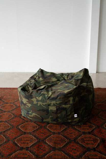 80's Camo Back Satin / Beads Cushion Cover【予約】9月24日以降弊社より順次出荷